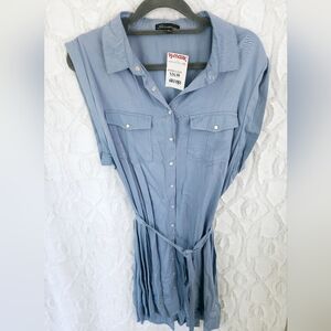 Blue button up dress